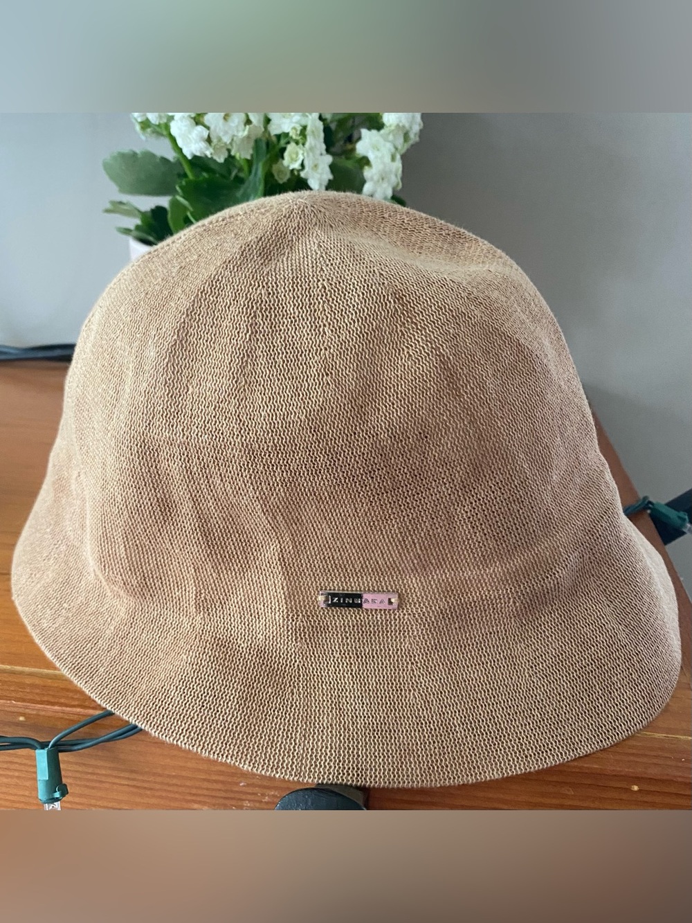 Nwot~ Zingara Straw Sun Hat in Light Brown with Cream Sweatband